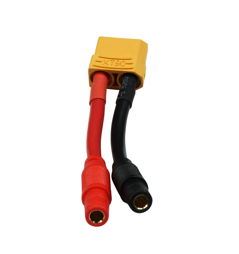 OliRC 2pcs HXT 4mm Bullet To Female T-Plug Adapter Cable - 12awg Wire For RC Batteries & Chargers