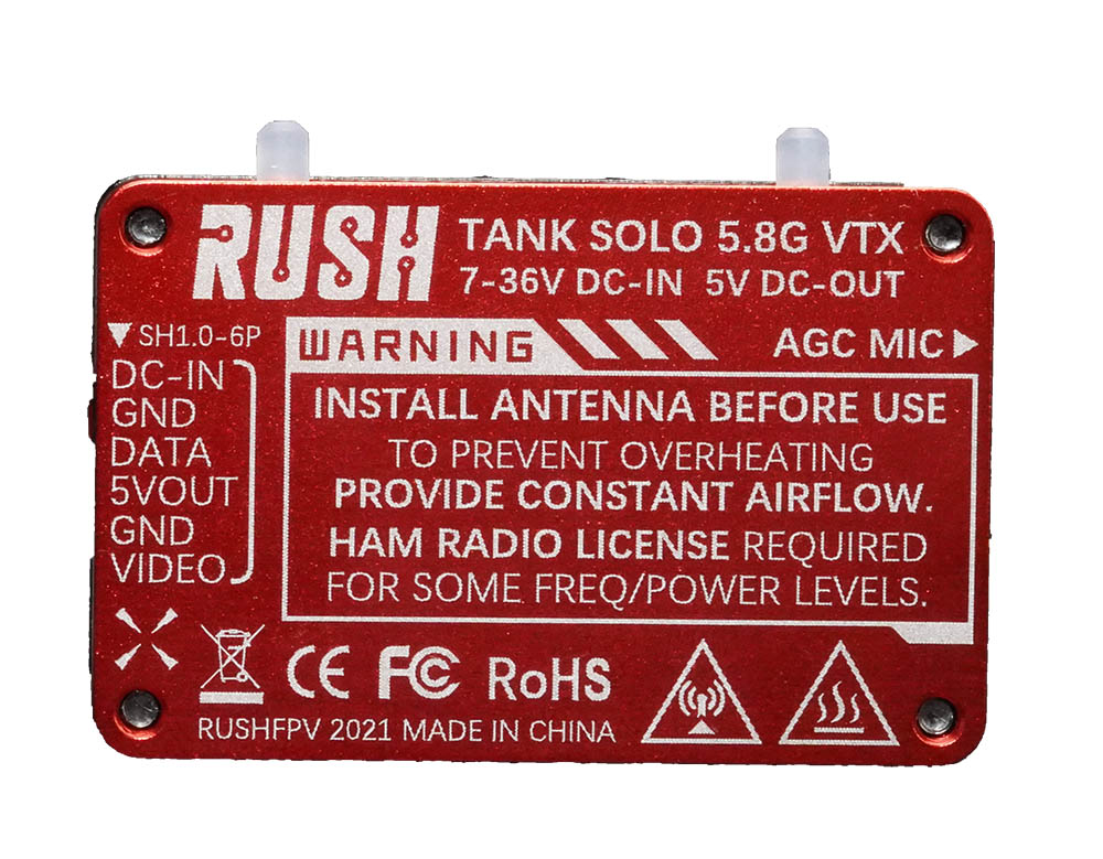 RushFPV Tank Solo 5.8GHz Video Transmitter